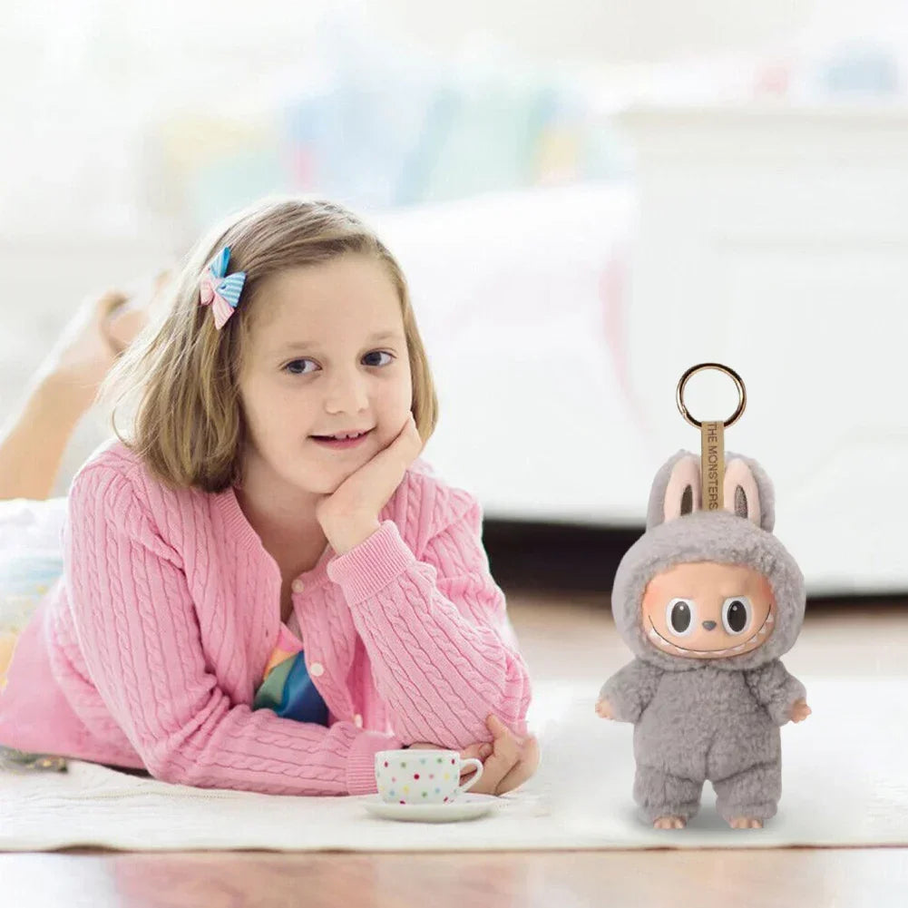 Cute Labubu Plush Doll Keychain The Monsters Box Toy New Vinyl Doll Kawaii Backpack Pendant Decoration and Protective Case Gifts