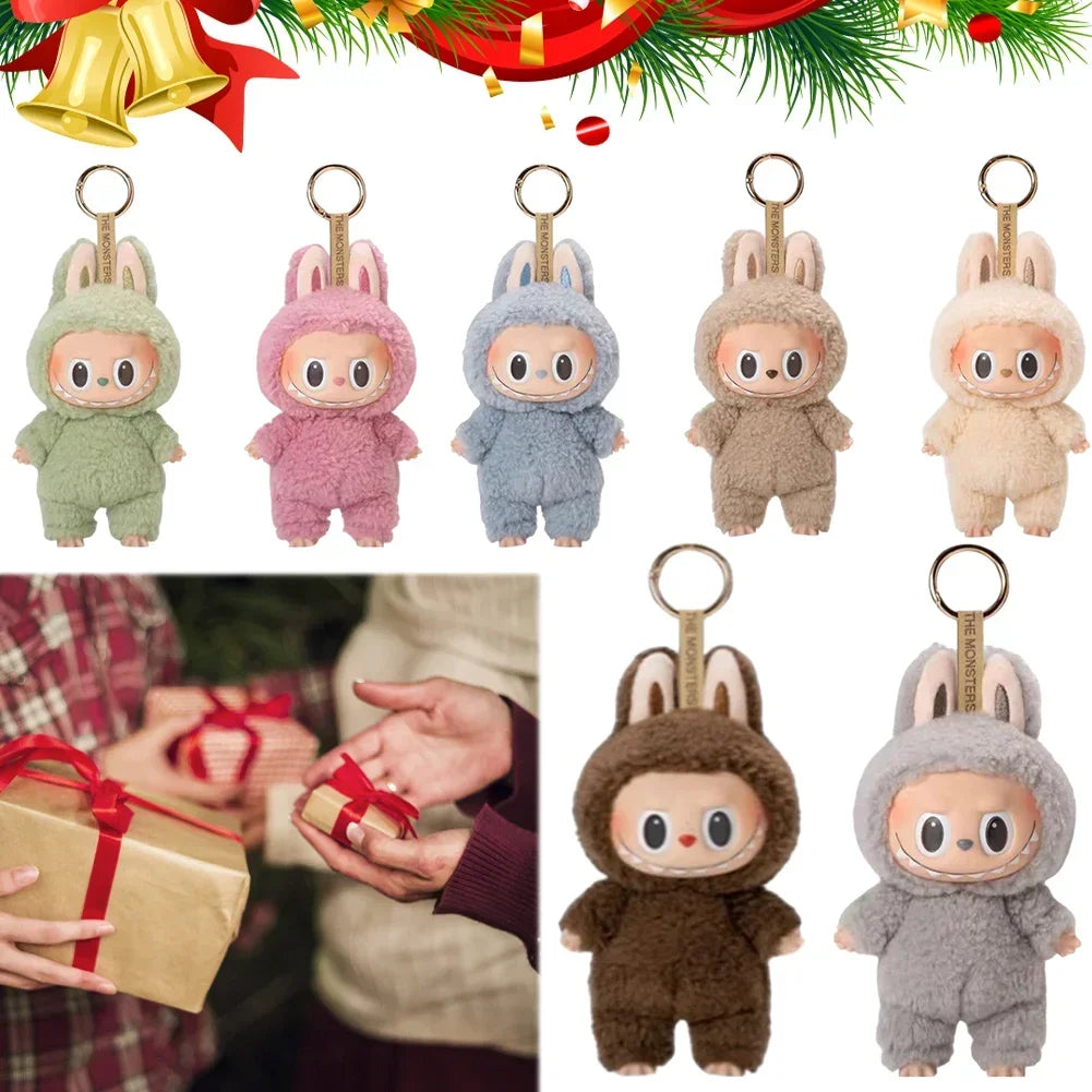 Cute Labubu Plush Doll Keychain The Monsters Box Toy New Vinyl Doll Kawaii Backpack Pendant Decoration and Protective Case Gifts