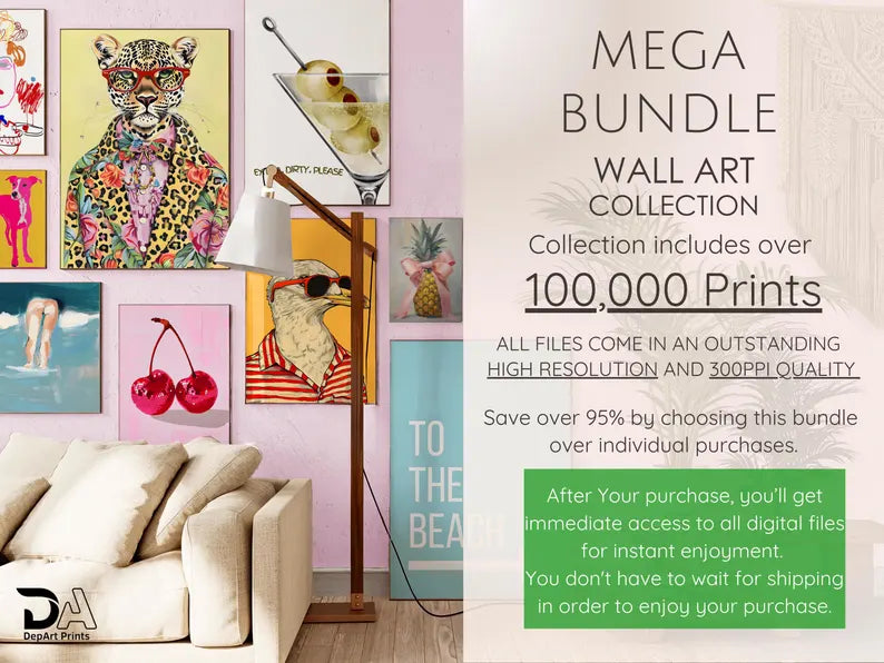 Massive Whole Shop Sale! Unlock 100,000 Mega Wall Art Set β the ultimate collection of printable, trendy, and eclectic gallery prints!
