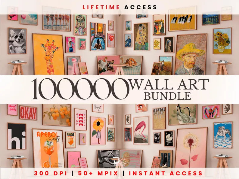 Massive Whole Shop Sale! Unlock 100,000 Mega Wall Art Set β the ultimate collection of printable, trendy, and eclectic gallery prints!