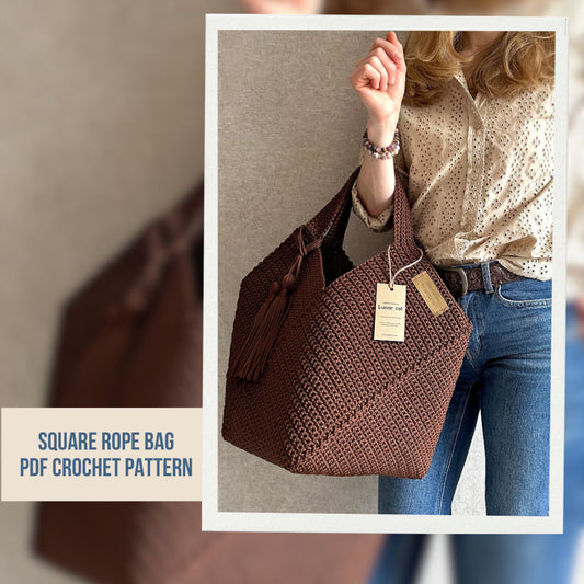 Crochet Tote Bag Pattern 🧶🛍️ | Reusable Grocery & Beach Bag PDF 🌿🏖️ – Aesthetic & Practical Design