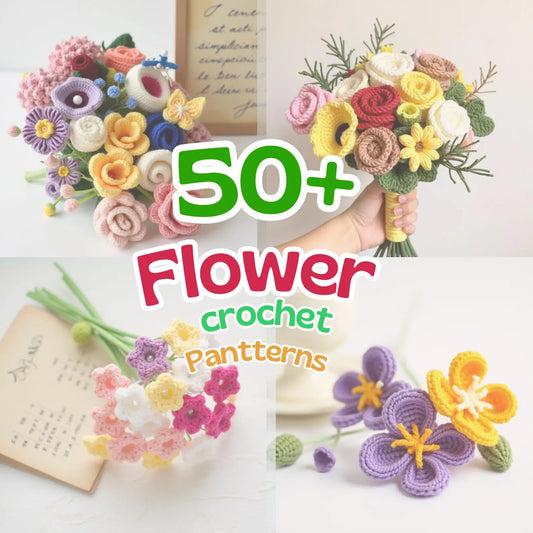 🌸 50-in-1 Crochet Flower Pattern Bundle 🌼 | Wedding Bouquet Ideas 💐 | Blossom Thirteen | Tulip 🌷 & Sunflower 🌻 Included