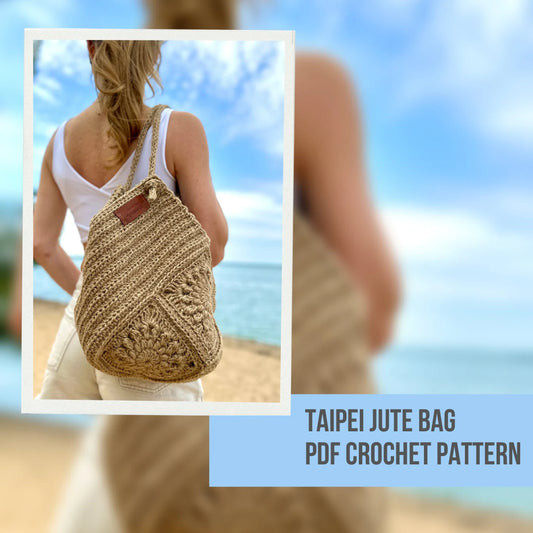 Jute Crochet Bag Pattern 🧶👜 | Granny Square Hobo & Tote Design 🌾✨