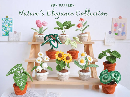 Nature Elegance Collection 🌿🧶 Flower Pot 🌸 & Plant Pot 🪴 Crochet Patterns | Digital PDF Download 📥