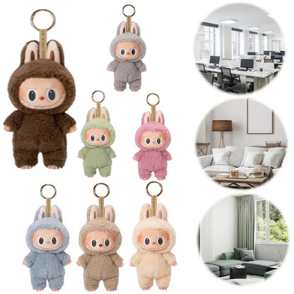 Cute Labubu Plush Doll Keychain The Monsters Box Toy New Vinyl Doll Kawaii Backpack Pendant Decoration and Protective Case Gifts
