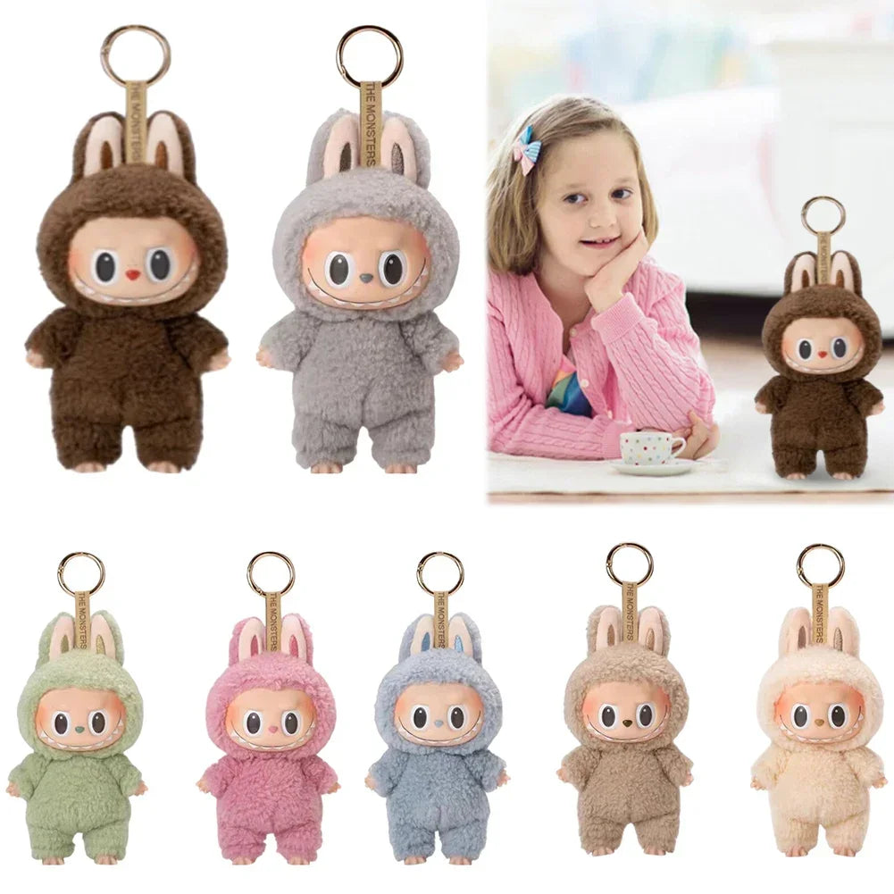 Cute Labubu Plush Doll Keychain The Monsters Box Toy New Vinyl Doll Kawaii Backpack Pendant Decoration and Protective Case Gifts