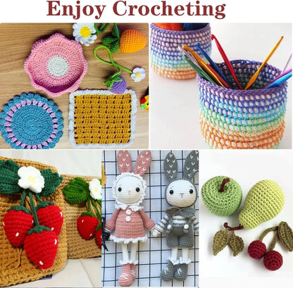 59-Piece Portable Crochet Kit – Complete DIY Beginner Set with Crochet Hooks, Yarn Tools, and Storage Bag for Easy Organization and Crafting.