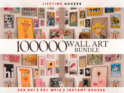 Massive Whole Shop Sale! Unlock 100,000 Mega Wall Art Set — the ultimate collection of printable, trendy, and eclectic gallery prints!