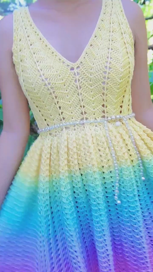 Modern Boho Crochet Dress Pattern PDF Beachwear Summer Crochet Dress Pattern Festival Crochet Top | Meribella Peplum Top and Dress